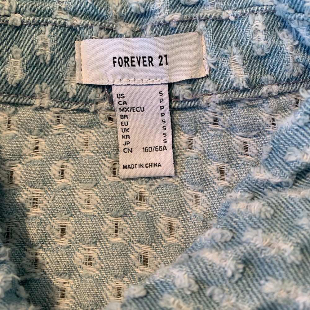 Forever 21 Light Blue Textured Jacket - Picture 3 of 3